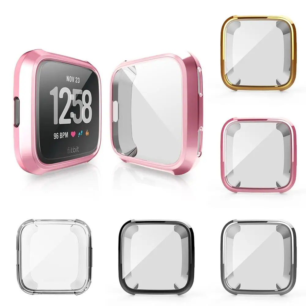 Запасная защитная пленка совместима с Fitbit умные часы Versa TPU Чехлы мягкий покрытый