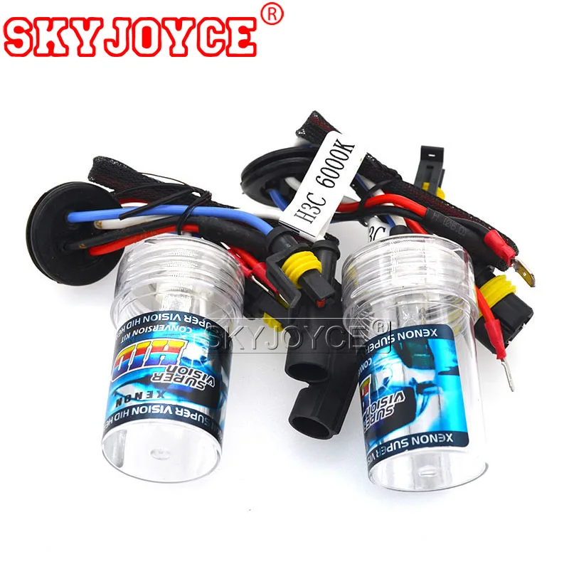 SKYJOYCE 55W H3C ксеноновая HID лампа 3000K желтая 35W ксеноновая H3C лампа 4300K 5000K 6000K 8000K Керамическая металлическая основа HID сменная лампа