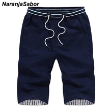 NaranjaSabor новые мужские шорты летние мужские пляжные шорты хлопковые повседневные мужские шорты с эластичной резинкой на талии homme брендовая одежда 4XL N499