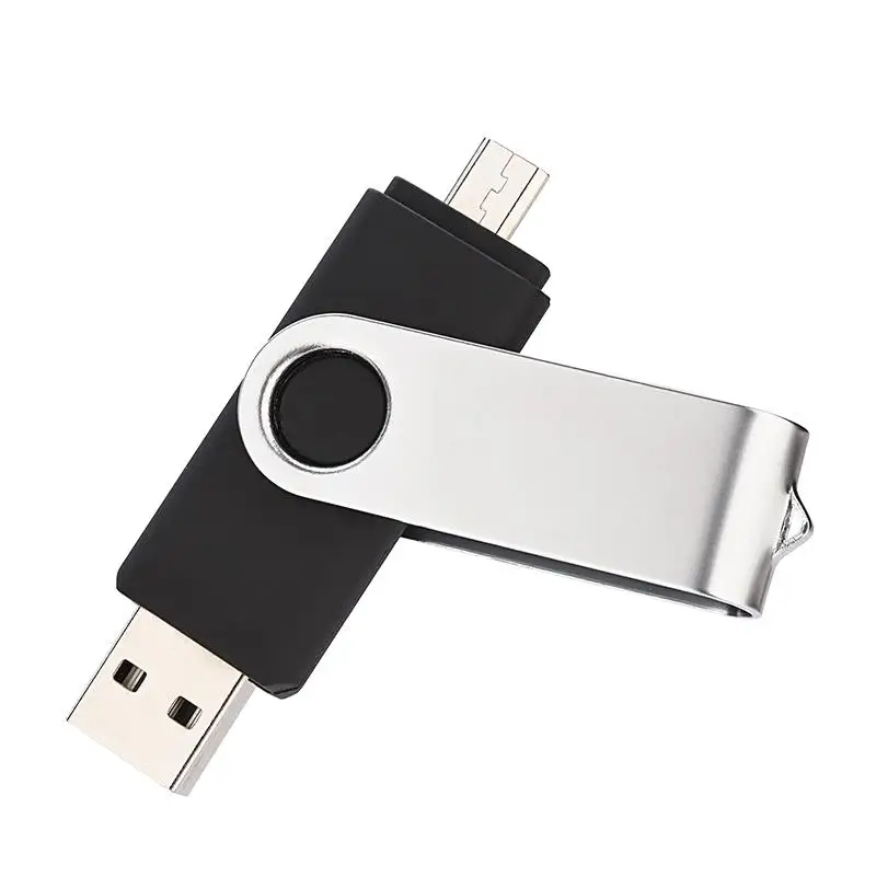 OTG usb флэш-накопитель 64G 32G 16G 8G 4G флеш-накопитель для большого пальца Android OTG usb ключ - Цвет: Black