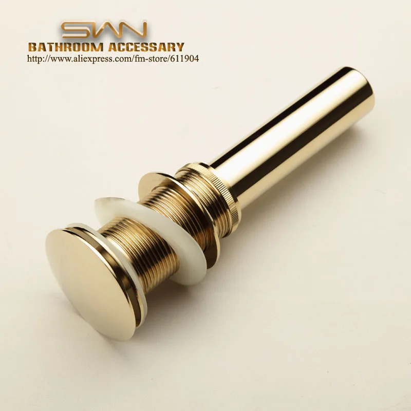 Gold Color Finish Bathroom Bath Sink Lavatory Lav Vessel Faucet Pop Up