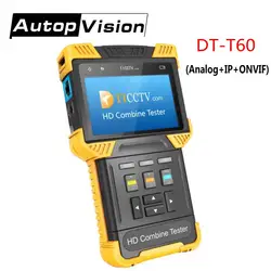 DT-T60 CCTV тестер монитор 1080 P IP аналоговый Камера тестер 4,0 дюймов HD комбинированный тестер ONVIF 2.4.1 RJ45 BNC 12 В 1A Мощность Выход