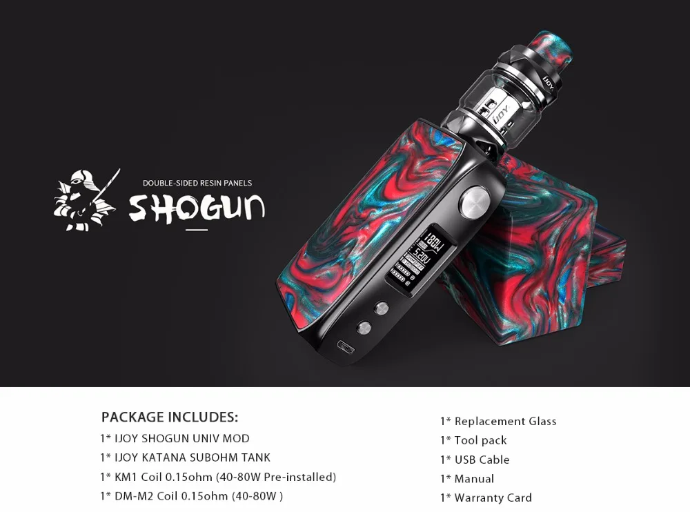 Original E Cigarette  IJOY SHOGUN UNIV KIT Vape 180W Shogun Univ Box Mod Vape with 5.5ml Katana Subohm Tank Vaporizer 01 (3)