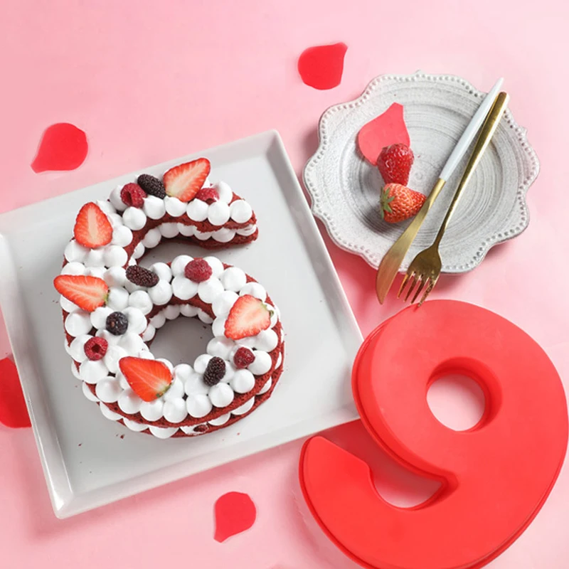 

6 inch 0-9 Silicone Molds Cake Digital Numbers Shape Decorating Tool Letter Fondant For Wedding Birthday Party Kids Baking Mold