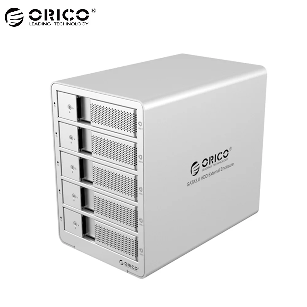 ORICO 5 bay Aluminum USB 3.0 to SATA 3.5inch Hard disk Drive Enclosure Support 40TB Drive Docking Station Case HDD case EU plug ORICO 5 bay Aluminum USB 3.0 to SATA 3.5inch Hard disk Drive Enclosure Support 40TB Drive Docking Station Case HDD case EU plug