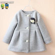 2016 Spring Children Jackets Baby Little Penguin Single Breasted Child Coat Girl Outerwear Jackets For Girls Bow Girl Clothes
