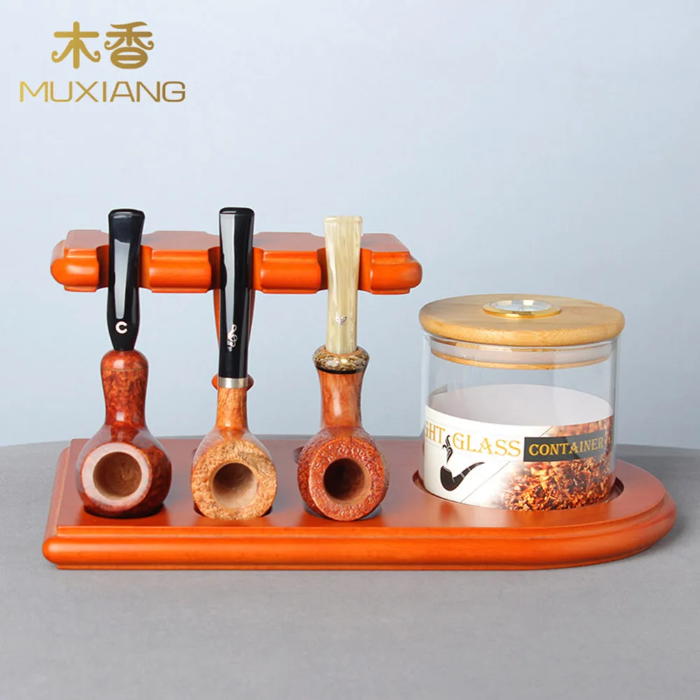 MUXIANG буковая деревянная стойка для табачных труб дисплей курительной банки Humidor