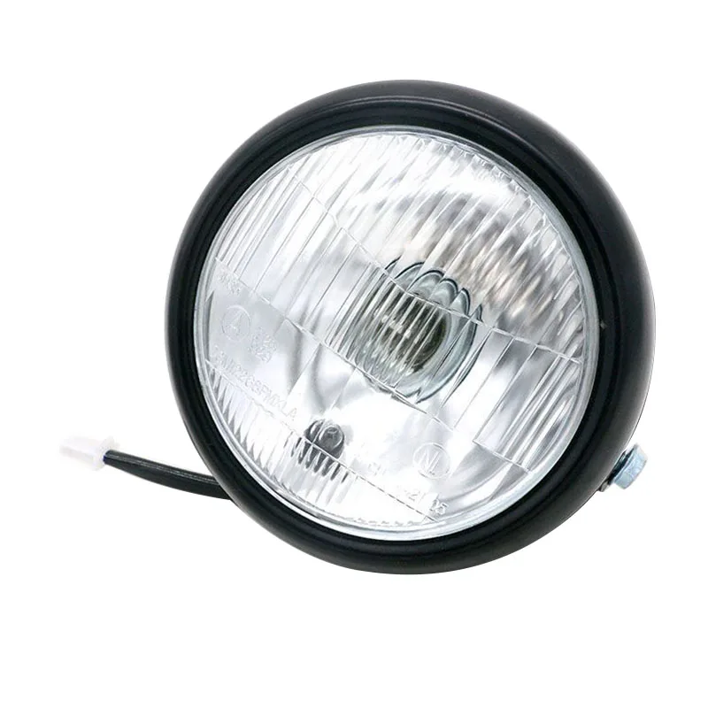 buy Round Motorcycle headlight 12V DC Motorcycle Refit headlight Vintage front headlamp for Harley Bikes Cruisers Choppers