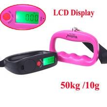 50 кг/10 г портативные электронные весы для багажа цифровые весы с ЖК-дисплеем kg/lb/oz/g розовые/черные весы