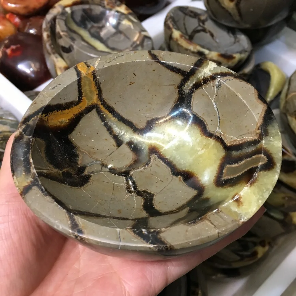 800-1000 г Septarian Хрустальная чаша драгоценный камень Блюдо сервировочное блюдо дисплей Обрядовая чаша рейки