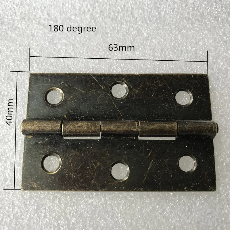 63*40*1.2MM 10pcs antique 180 degree bronze hinge cupboard
