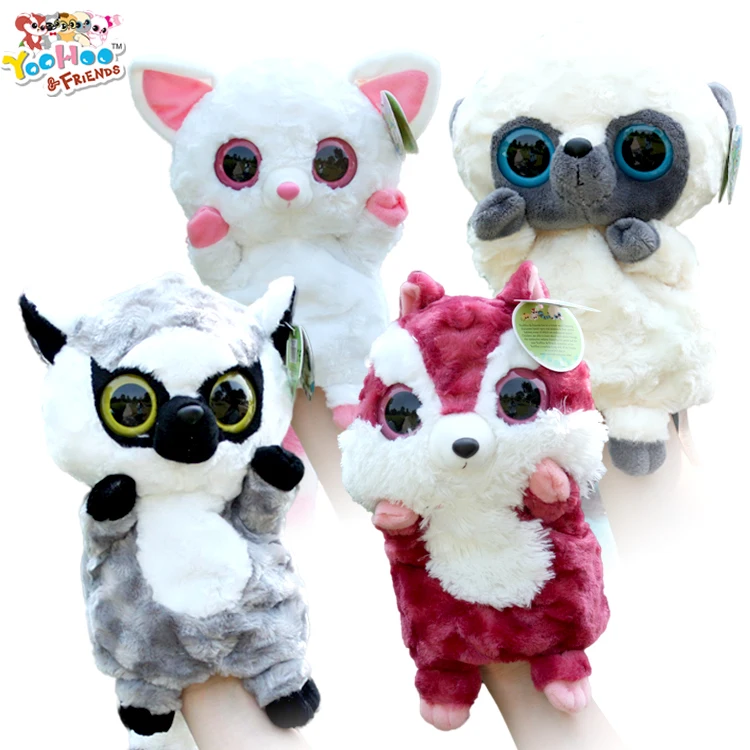 

Candice guo! cute plush toy big eyes yoohoo Raccoon fox squirrel owl hand puppet telling story baby birthday Christmas gift 1pc