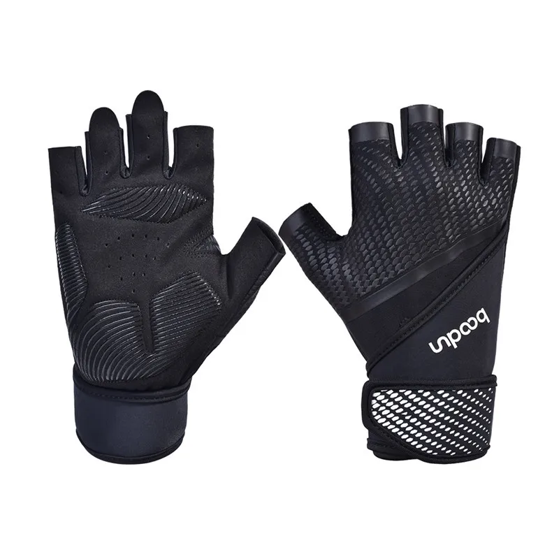 

Gym Gloves Wrist Straps Weight Fitness Bodybuilding Women Crossfit with Lengthen Shockproof Unisex Men Women Black White M L XL