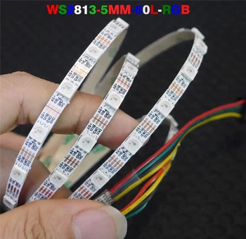 

[Seven Neon]Free shipping DC5V 5mm wide FPBC Addressable Dual DATA WS2813 digital dreaming 60leds/m flexible 5050 SMD LED Strip