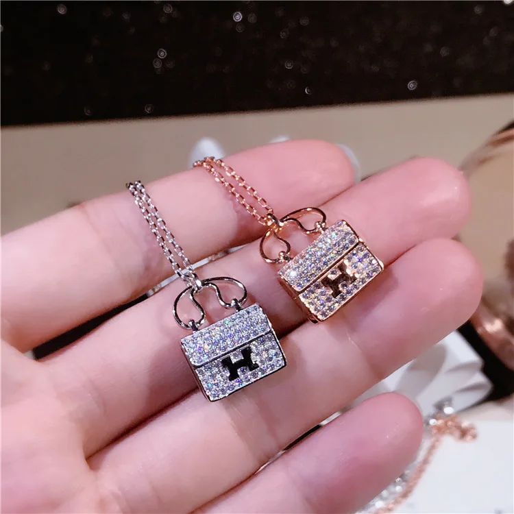 

3 colors small bag charm design named innitial letter necklace ,luxury brand jewelry alphabet Choker Women Jewelry Collier