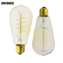 Xinyansee Античная Вольфрамовая, Эдисона лампочка ST64 40 Вт E27 лампа накаливания Ретро лампа накаливания лампы домашний декоративный свет