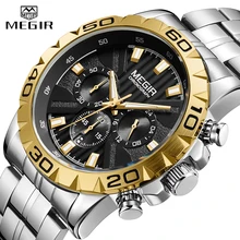 Mens Watches MEGIR Top Brand Luxury Full Steel Waterproof Watch Men 24 hour Date Quartz Sport Military Wristwatches Male Clock Mens Watches MEGIR Top Brand Luxury Full Steel Waterproof Watch Men 24 hour Date Quartz Sport Military Wristwatches Male Clock