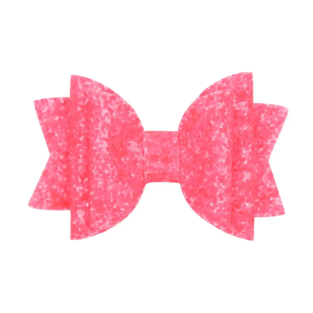 CN 10 Pcs/Lot 3"Cute Glitter Hair Bows Hair Clip For Girls Handmade Small Colorful Bling Bows Hairgrip Hairpins Hair Accessories - Цвет: 5