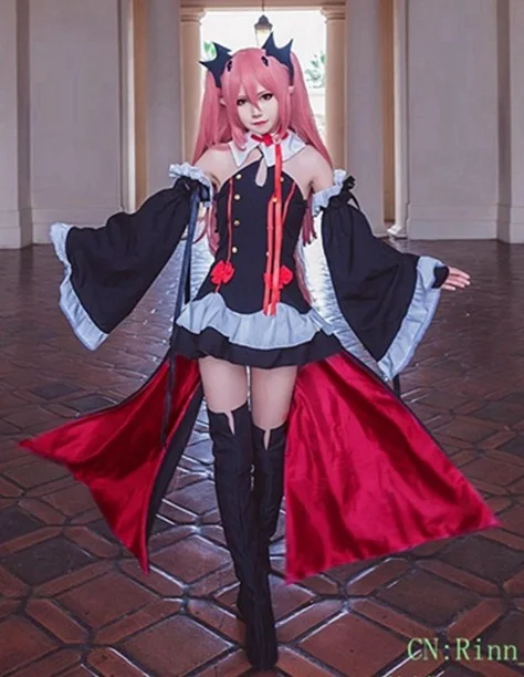 Горячая аниме Owari no Seraph(Серафим конца: Вампирское Царство) Krul Tepes косплей костюм высокое качество Униформа платье полный комплект