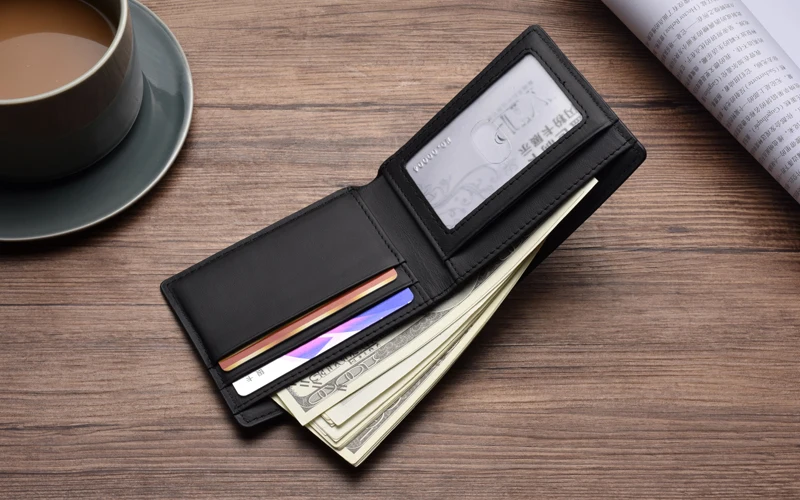 JINBAOLAI небольшой RFID бумажник из натуральной кожи Для мужчин кошельки с держатель для карт кошельки Повседневное короткие черные бумажник сумочки известного бренда carteira