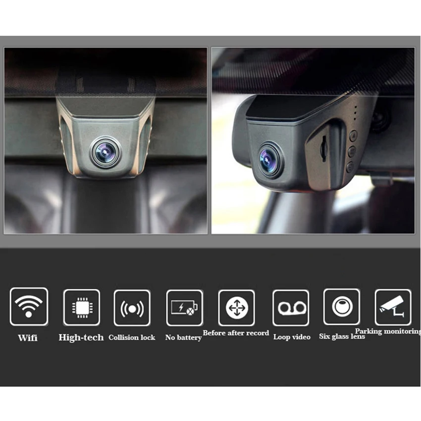 LiisLee Автомобильный видеорегистратор регистратор DVR мини Wifi управление IOS Android