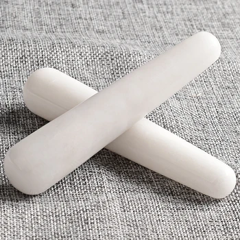 

wholesale 2 pcs Natural handmade white jade Wands Health Beauty Body Massage Wands 115X20MM