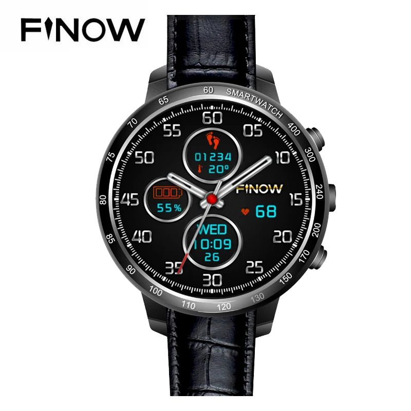 

Finow Q7 plus smart watch Android 5.1 Four Core 0.3MP Camera 3G Smartwatches support 32GB TFcard Wifi BT watch phone for Android