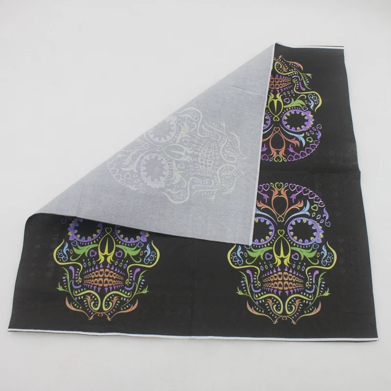 [RainLoong] бумажные салфетки с рисунком черепа для украшения Хэллоуина Панк салфетка Servilleta 33*33 см 1 упак./лот