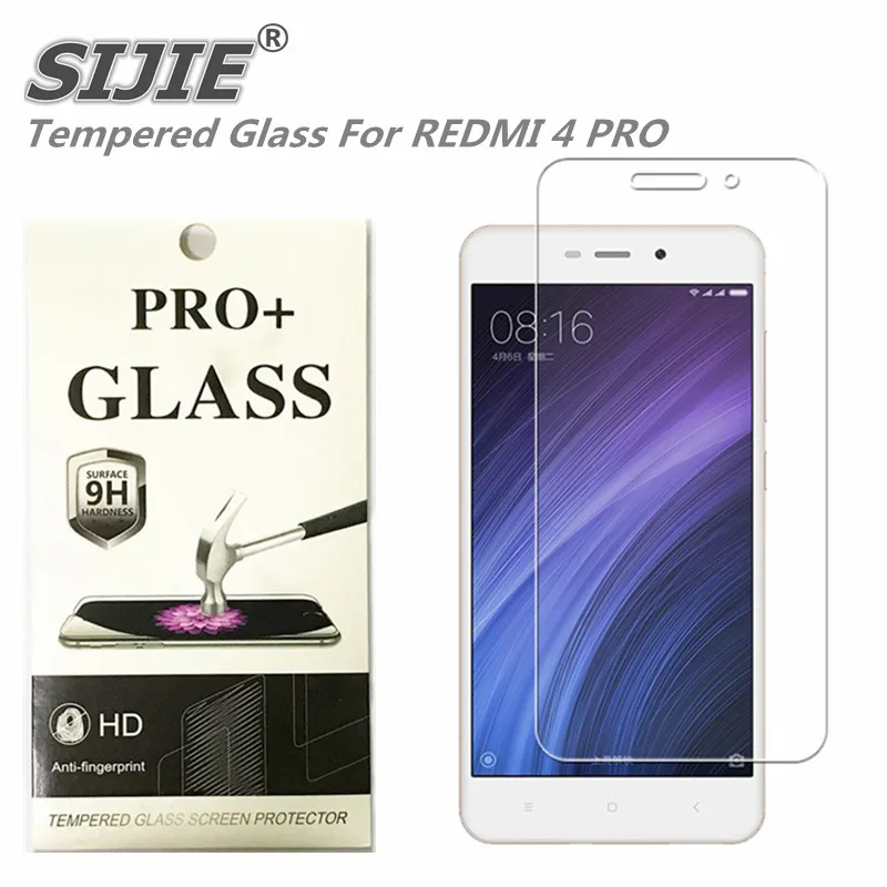 

SIJIE Tempered Glass For XIAOMI REDMI 4 PRO 2.26mm Screen Protector anti scratch front stronger 9H hardness with Retail Package