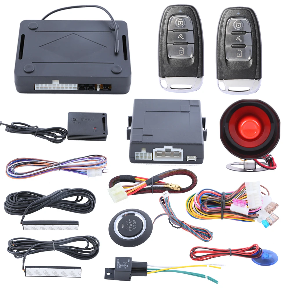 Купить систему сигнализации. Сигнализация car Alarm System. EASYGUARD ec003. Сигнализация Alarm auto Security System. Сигнализация с кнопкой старт стоп и автозапуском.