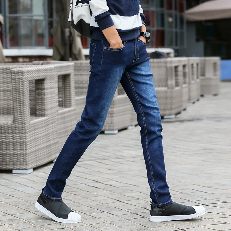 Мужская одежда облегающие Стрейчевые брюки мужские осенне-зимние Молодежные брюки для отдыха