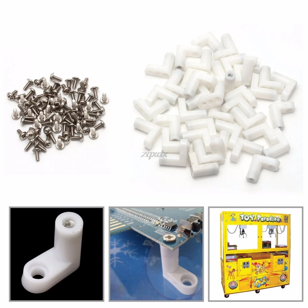 

40Pcs/Set L Type PCB Mounting Feet with Screw for Arcade JAMMA MAME Game Board Z17 Drop ship