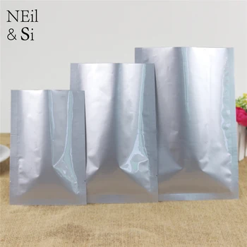 

Silver Plastic Vacuum Bag Gift Candy Food Pouches Coffee Beans Moisture proof Packaging Hot Self Sealing Bags Free Shipping