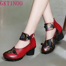 GKTINOO/Модная женская обувь ручной работы из воловьей кожи; обувь на высоком каблуке; Новинка года; обувь из натуральной кожи; модные женские туфли-лодочки на высоком каблуке 5 см