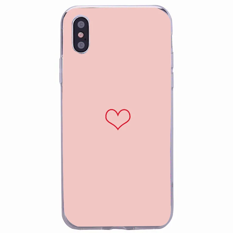 For iPhone 7 Case Love Heart For iPhone on 6 6s 8 Plus 5s SE XR XS Max Phone Case Cute Animal Soft TPU Silicon Back Cover