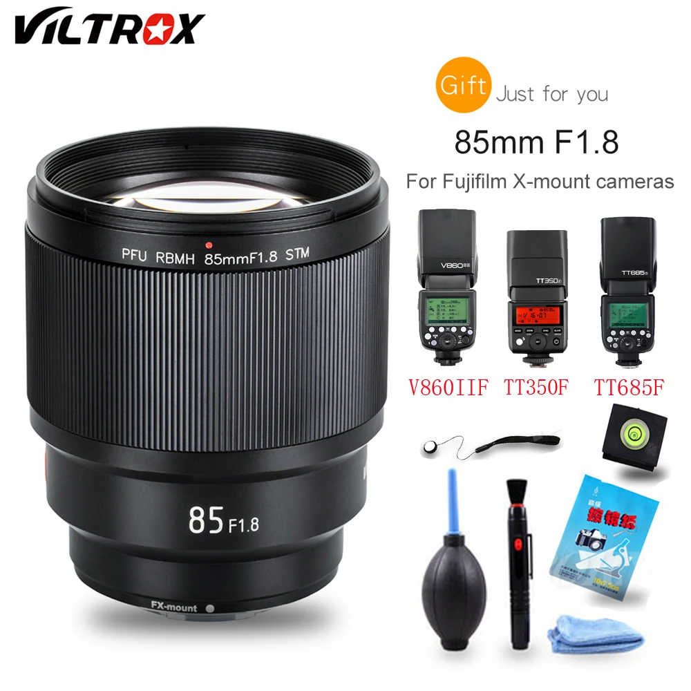 VILTROX PFU RBMH 85 мм F1.8 STM X mount AF Автофокус MF стандартный основной объектив