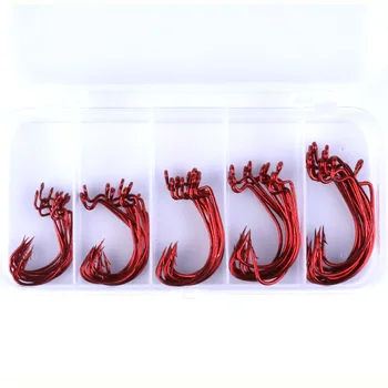 

HENGJIA barbed offset hooks high carbon steel fishing hooks soft fishing lures jigs carp pesca fishing tackles 50pcs