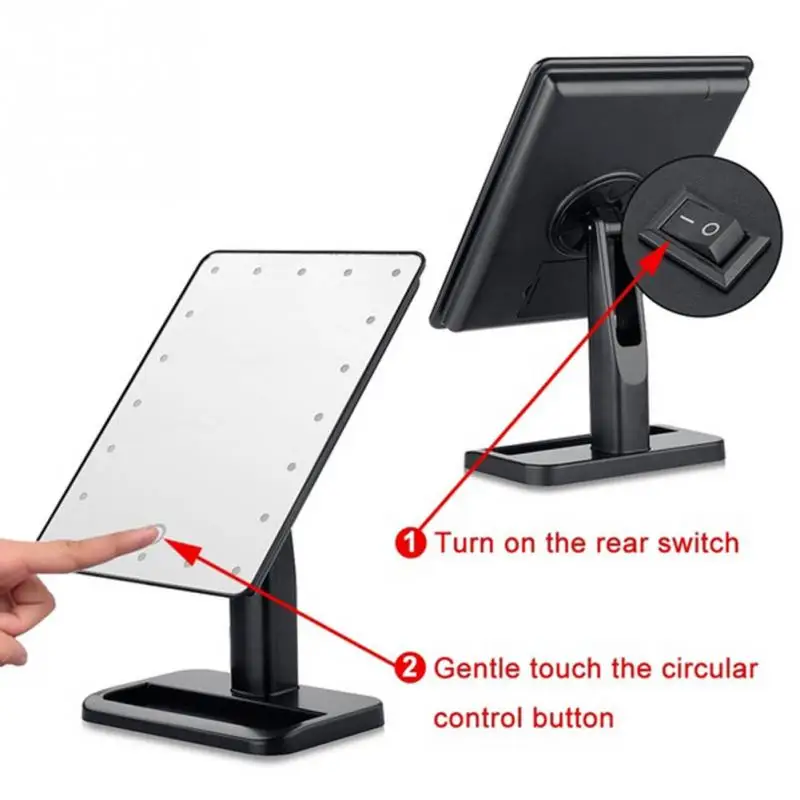 Fashion NEW Lamp 20 LEDs Lighted LED Touch Screen Mirror Makeup