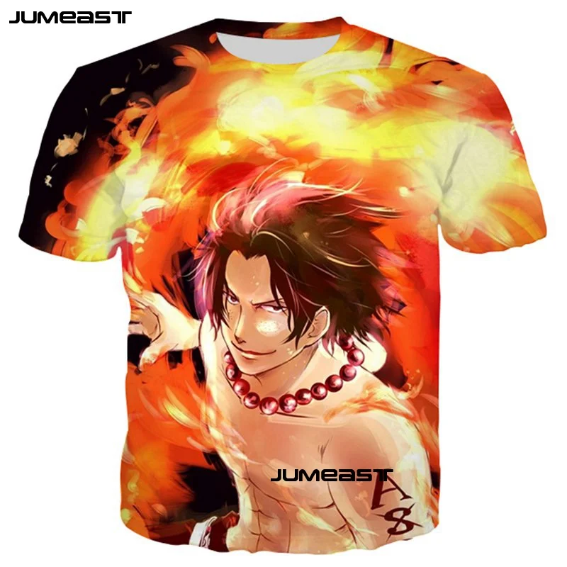 Jumeast японские комиксы 3D принт мужские/женские футболки одна штука Обезьяна D Luffy ACE