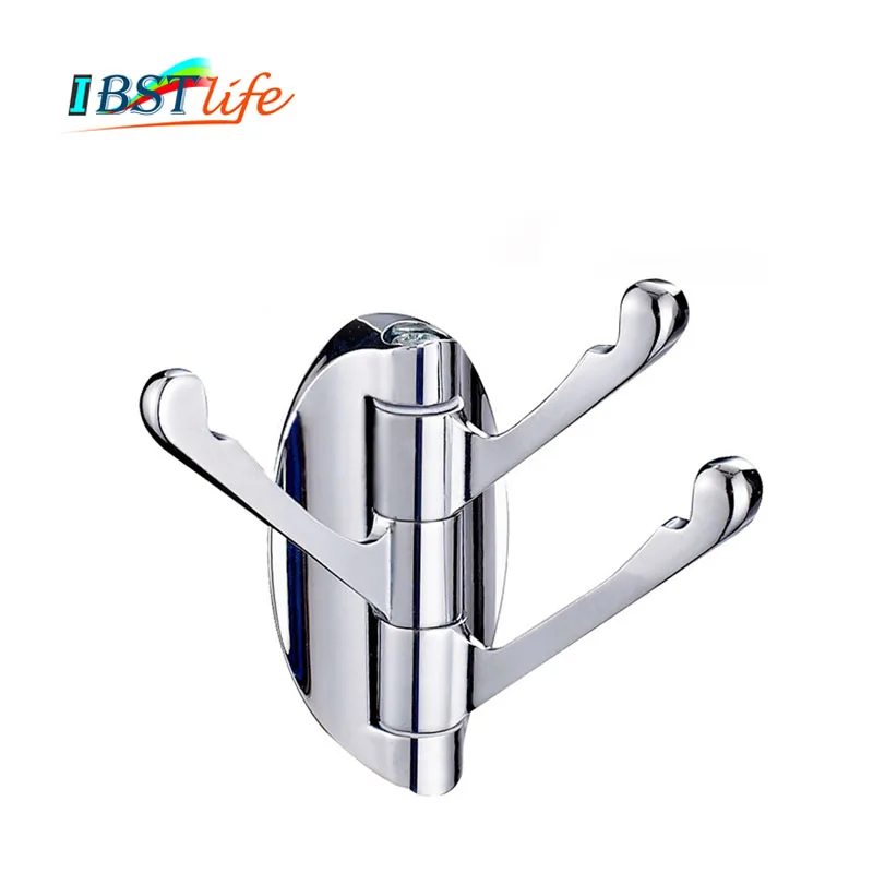 

Heavy Zinc Alloy Modern Bathroom Revolve Towel Bar Coat Hooks Chrome Three Tiers Robe Hook Wall Mounted Bathroom Accessories