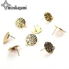 10pcs/lot Zinc Alloy Stud Earrings Round Gold Metal Round Ripple Earrings Connector For DIY Earrings Jewelry Making Accessories ► Photo 2/6