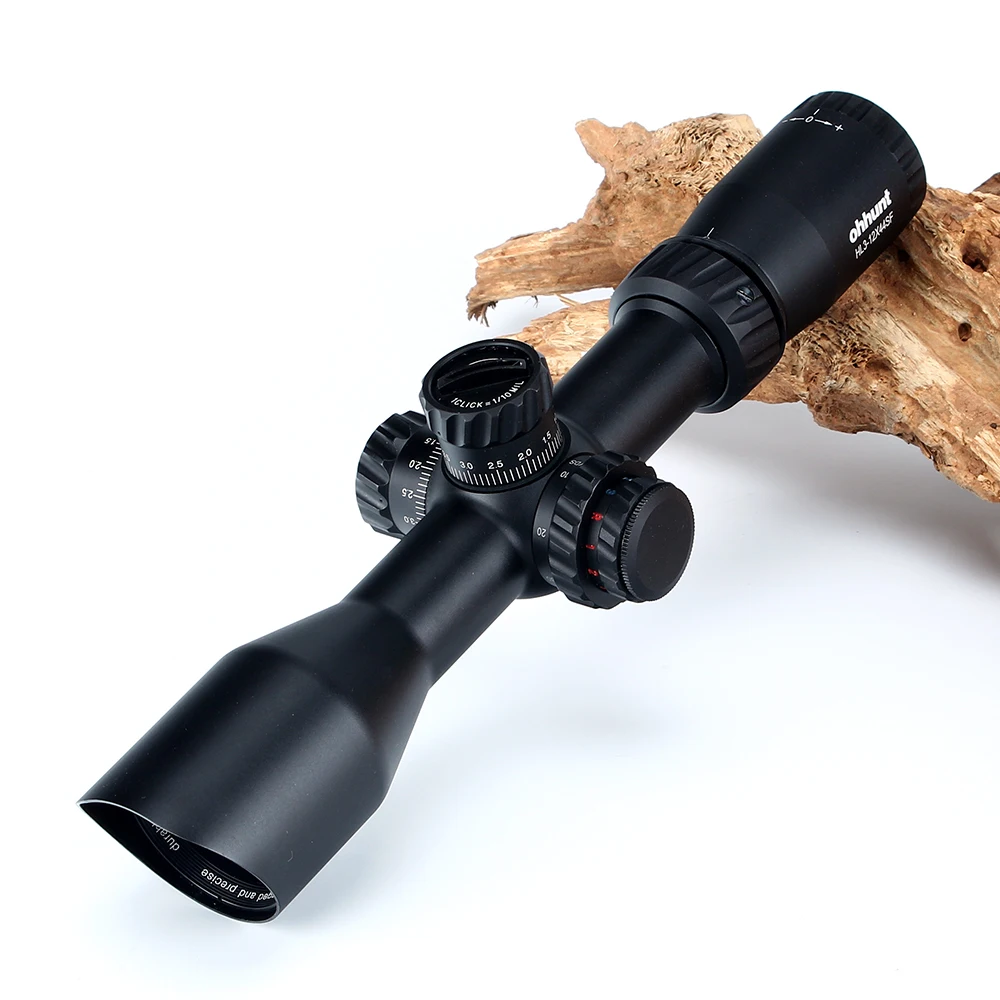 Охотничья оптика Riflescopes ohhunt HL 3-12X44 SF компактный стеклянный гравированный сетка сбоку Parallax Turrets замок сброс съемки область