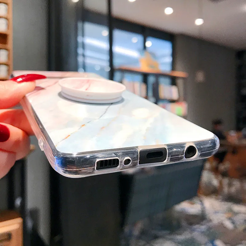 For Samsung Galaxy S10 Case Marble Phone Case For Samsung S10e S 10 S9 S8 Plus S7 Edge Note 9 8 Cover Stand Holder Silicon Coque