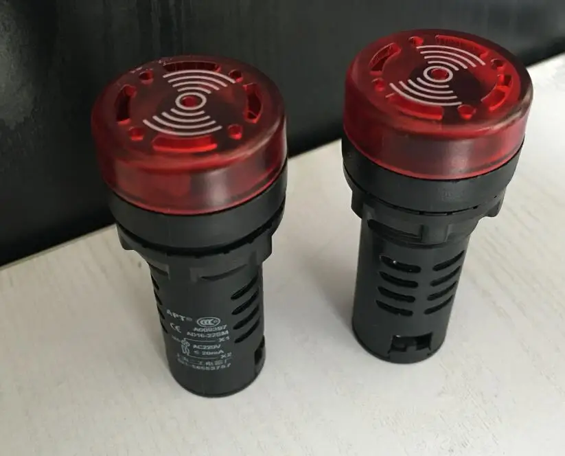 2pcs Intermittent sound flash light buzzer AD16 22SM alarm 22mm Indicator light signal lampin