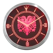 Nc0400-r албанский Орел Бар Паб неоновая вывеска LED настенные часы