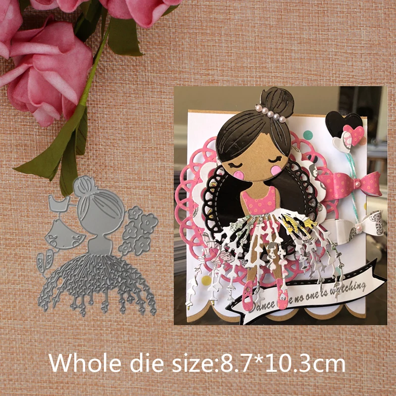 

Cute Little girl Metal Cutting Dies Stencil for DIY Scrapbooking Embossing Paper Cards Photo Album Crafts Stamps New 8.7*10.3 CM