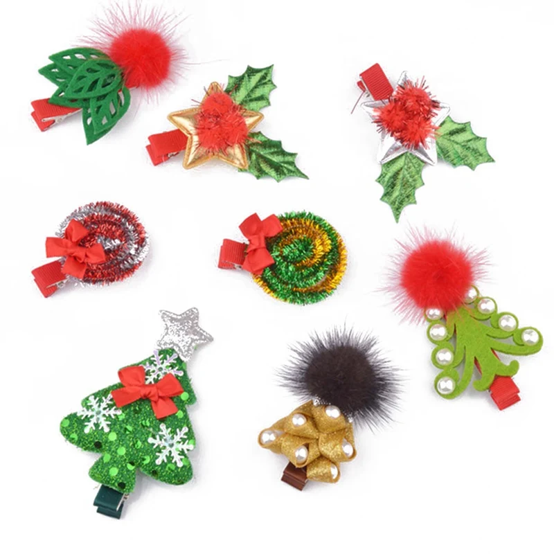 

New Fashion Christmas Hair Clips for Girls Santa Claus Xmas Hairpins Barrettes Gifts for Kids Children Hair Accessories