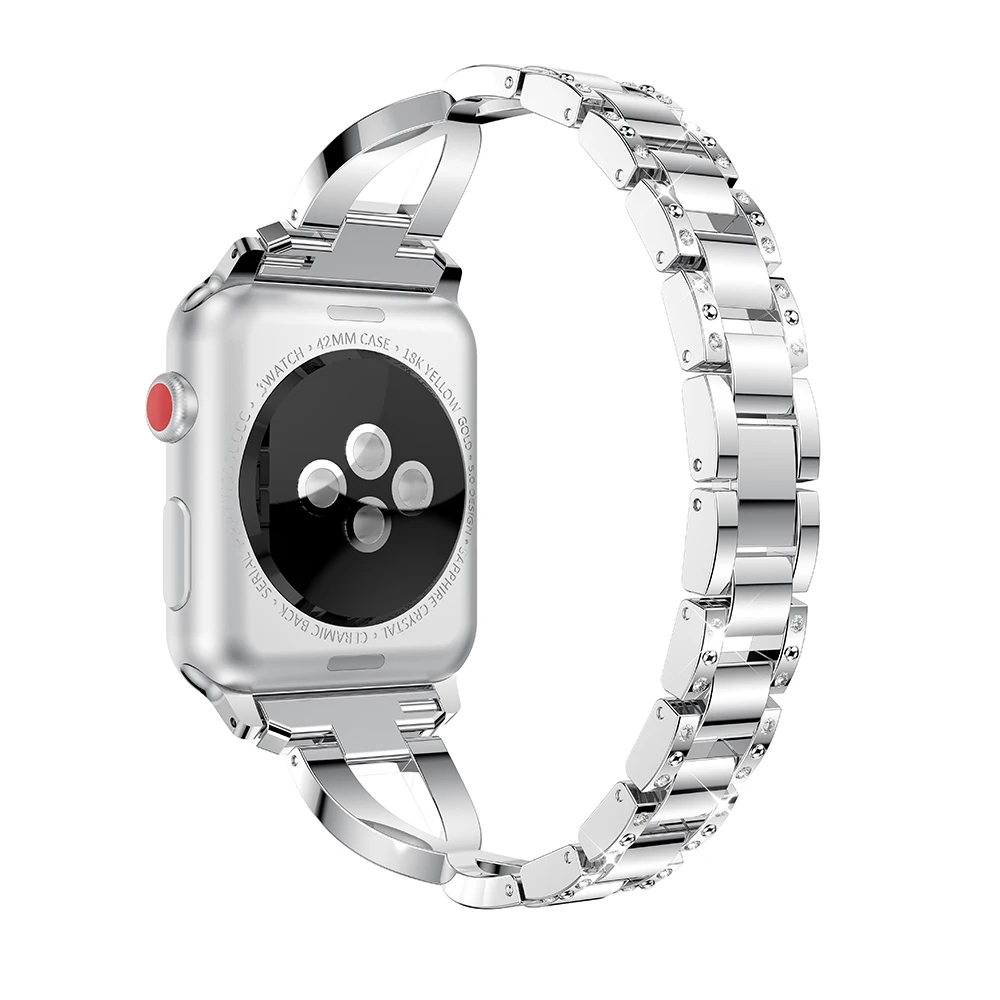 Ремешок для Apple Watch группа 38 мм 42 мм запястье для iwatch Serise 3 2 Ссылка Браслет замена ремешок с горный хрусталь