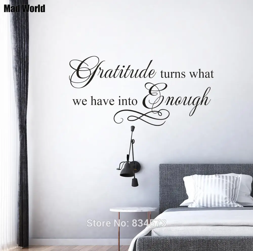 Gratitude turns what we have into enough Wall Art Stickers Wall Decals