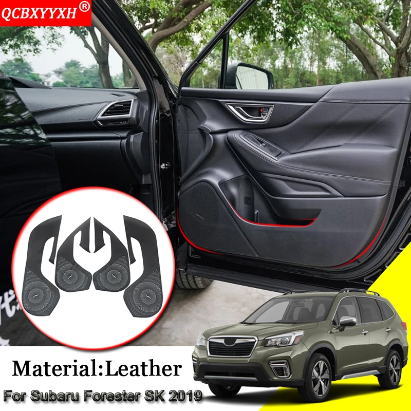 

Car-Styling Leather Car Side Edge Anti-kick Door Mats Cover Protection Pad Stickers Auto Accessories For Subaru Forester SK 2019